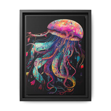 Celestial Drifter Jellyfish Canvas Wall Art with Frame